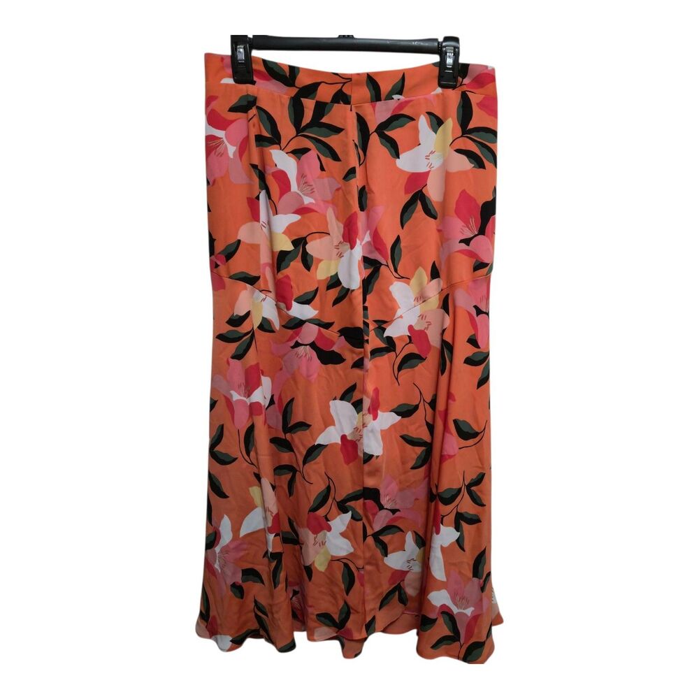 Liz Claiborne Skirt Tropical Print Coral Floral Pattern Size 8 Vacation NEW